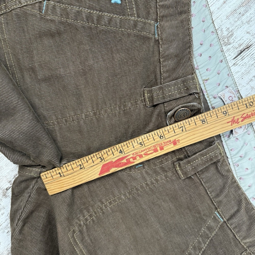Y2K Aeropostale Brown Corduroy Pants Flare Low RiseCute Butterfly Detail, Sz1/2R - Picture 9 of 9